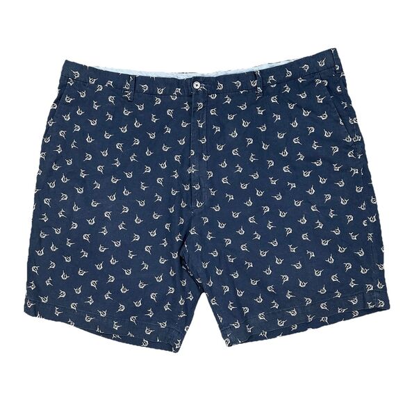 Polo Ralph Lauren Marlin Preppy Shorts Mens 48B Linen All Over Print Tropical - Picture 1 of 6